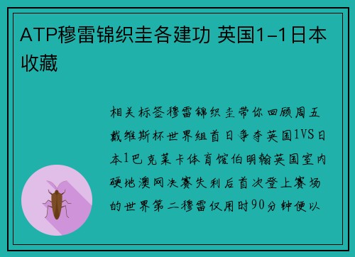 ATP穆雷锦织圭各建功 英国1-1日本 收藏